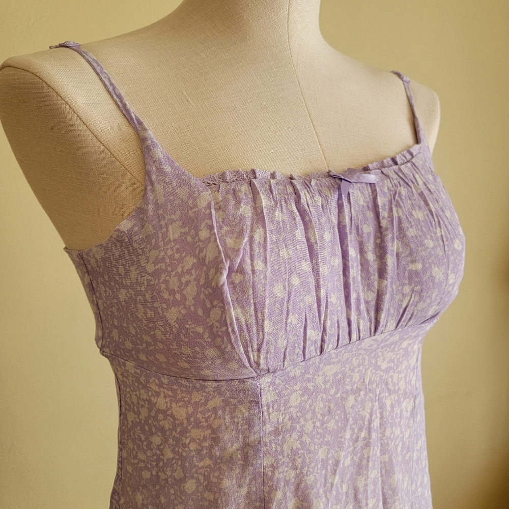 Wild Fable Lavender Floral Dress Rayon Pastel - Picture 4 of 11